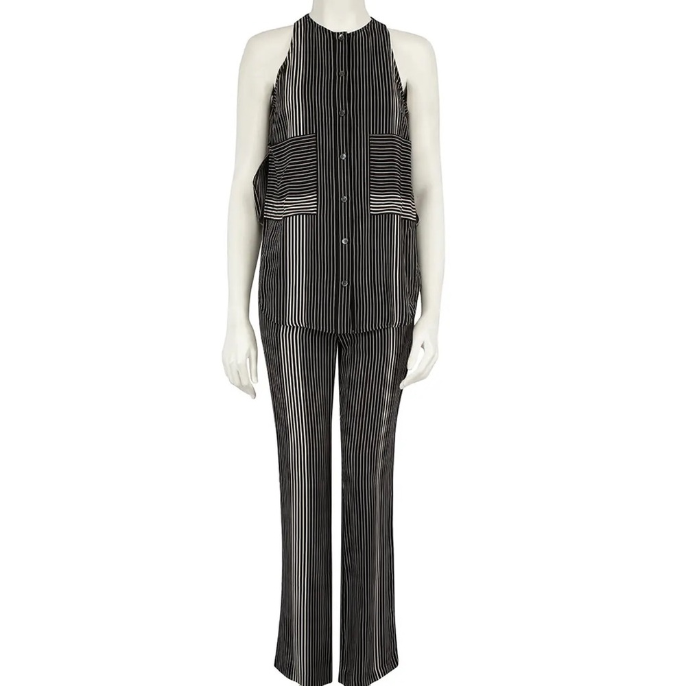 10 Crosby Derek Lam silk black and white pantsuit